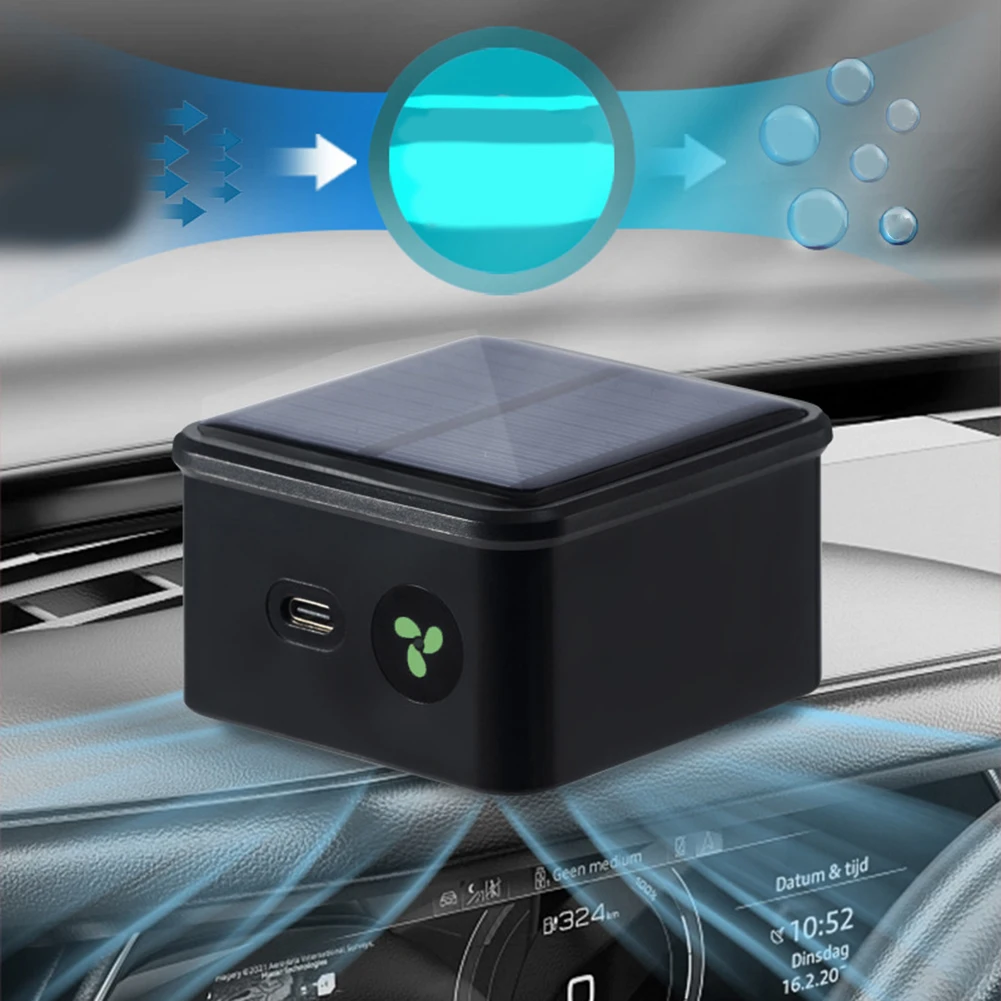 Newest Solar Powered Vehicle Negative for ion Air Freshener For Car Unwanted Smell Removal Direct Replacement Car Accessories