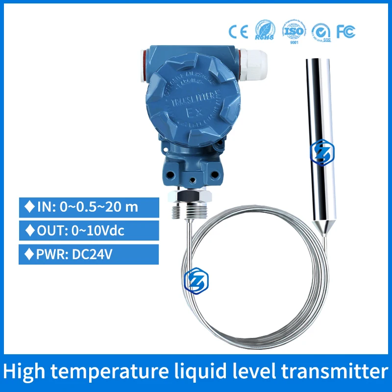 0-10V Anticorrosive Gasoline Petrol Oil Diesel Liquid Level Sensor High Temperature 150C Dirty Water Sewage Level Transmitter