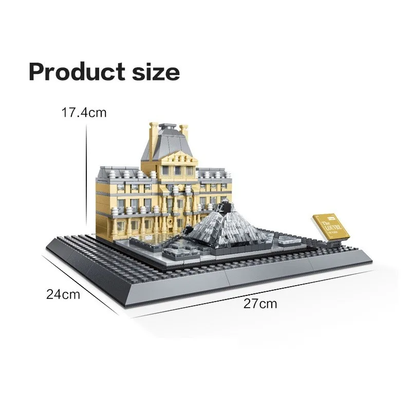 Louvre Of Paris World Great Architecture Model Building Blocks Toys 21024  Bricks City Classic Collection Toys