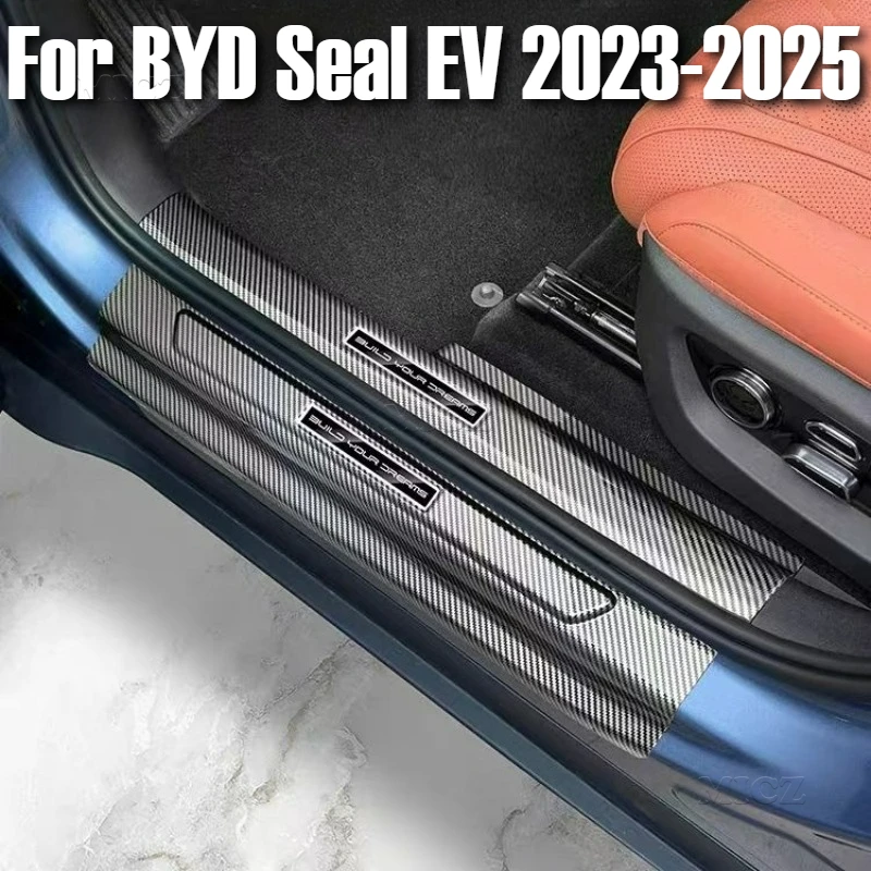 

Accessories For BYD Seal EV 2023 2024 2025 Welcome Pedal Door Sill Scuff Threshold Carbon Fiber Guard Plate Anti-scratch Sticker