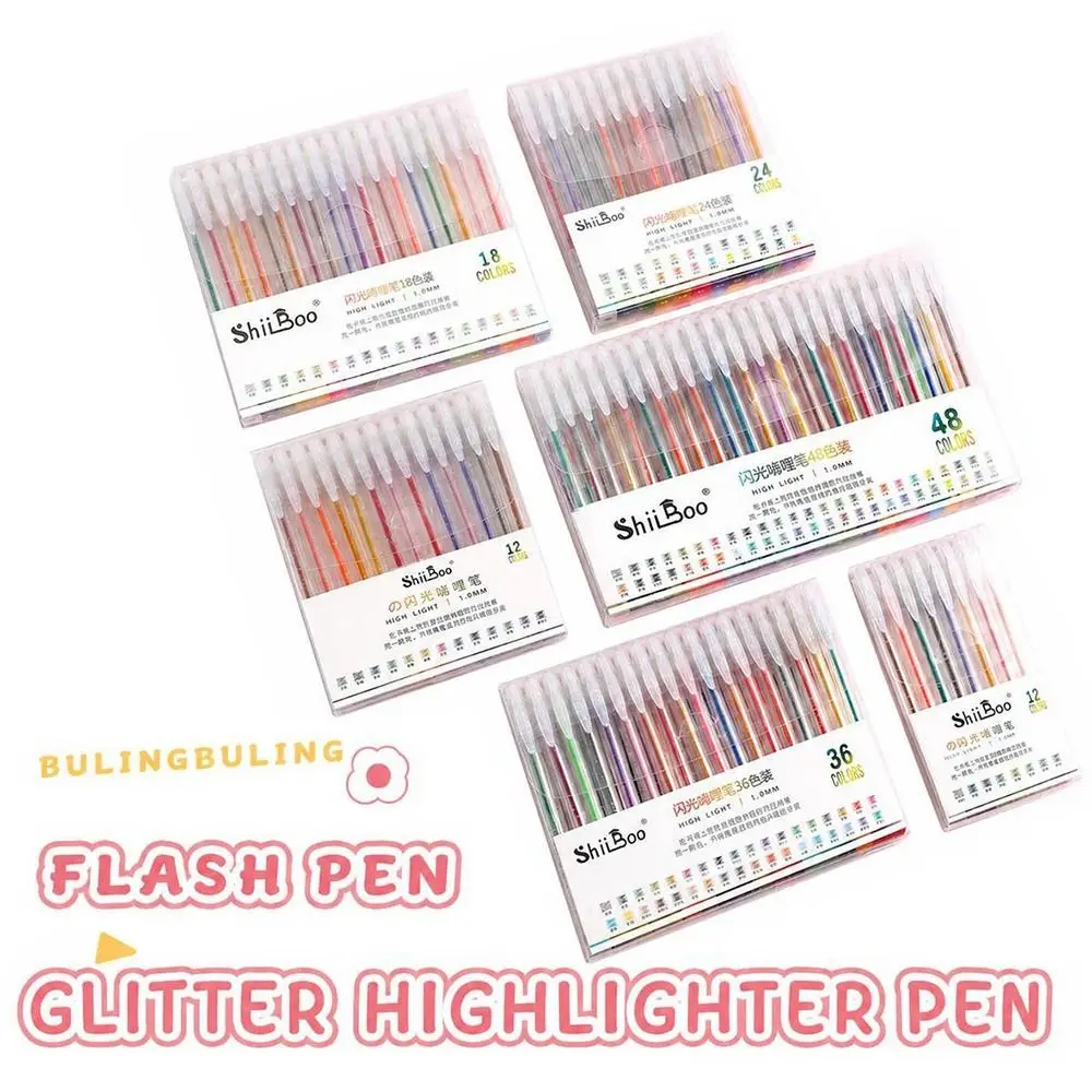 8-60pcs Glitter Ink Glitter Gel Pens Fine Tip Smooth Writing Gel Ink Pens Multicolor Translucent Barrel Coloring Pens