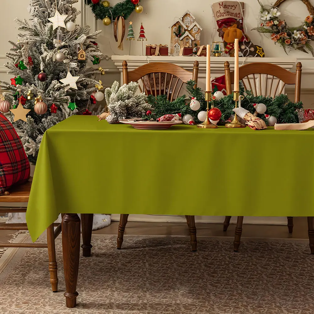 Olive Green Abstract Cow Print Waterproof table cloth, splash-proof tablecloth, for party, Halloween, Christmas, dining, camping