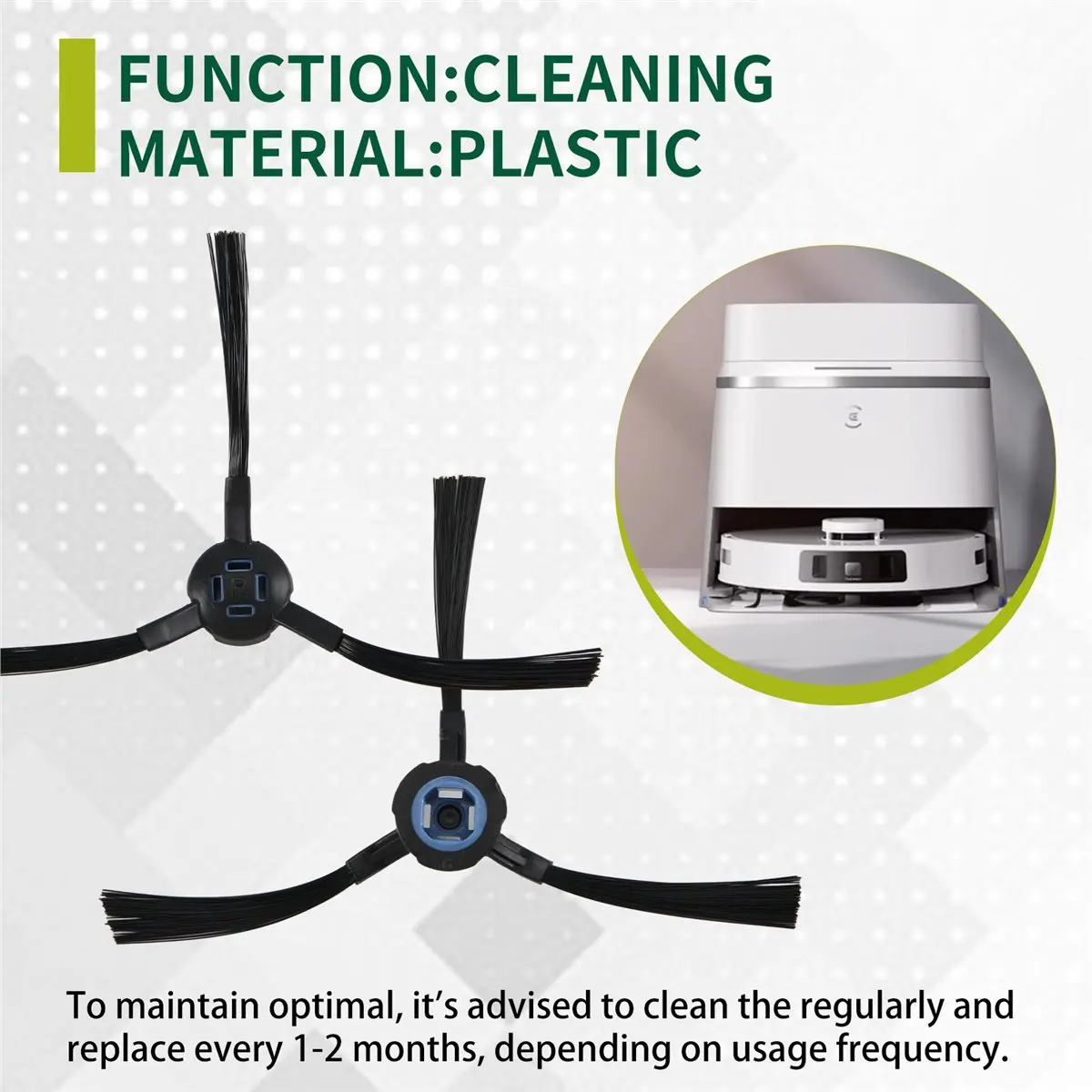 ABQX For T20S, A20, PVCR 3600, G2 0926W, G2 0726W / G2 1226 Robot Vacuum Main Side Brush Mop Filter Dust Bag