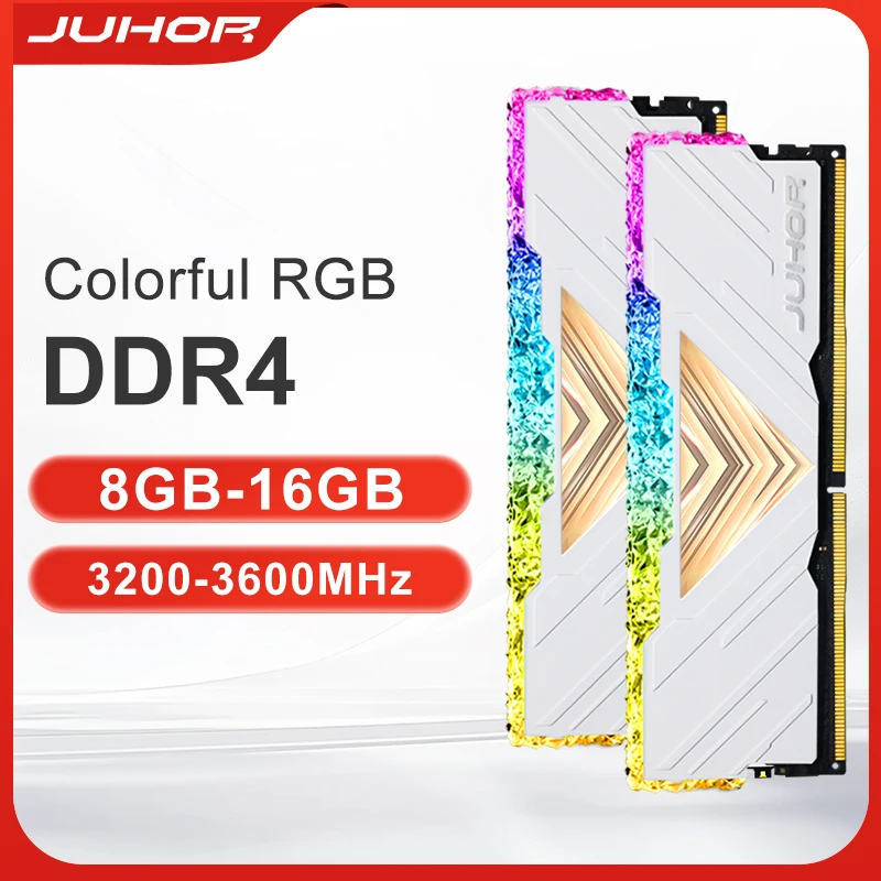  JUHOR RGB DDR4 8GB 16GB 3200MHz 3600MHz DDR4 UDIMM Desktop SANSUNG CHIP Memory Module ram