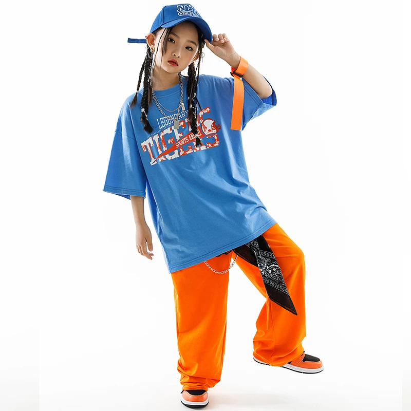 Children Hip Hop Dance Clothing Loose T Shirts Girls Pants Casual Wear For Boys Jogger Street Dance Costume Rave Wear BL10592