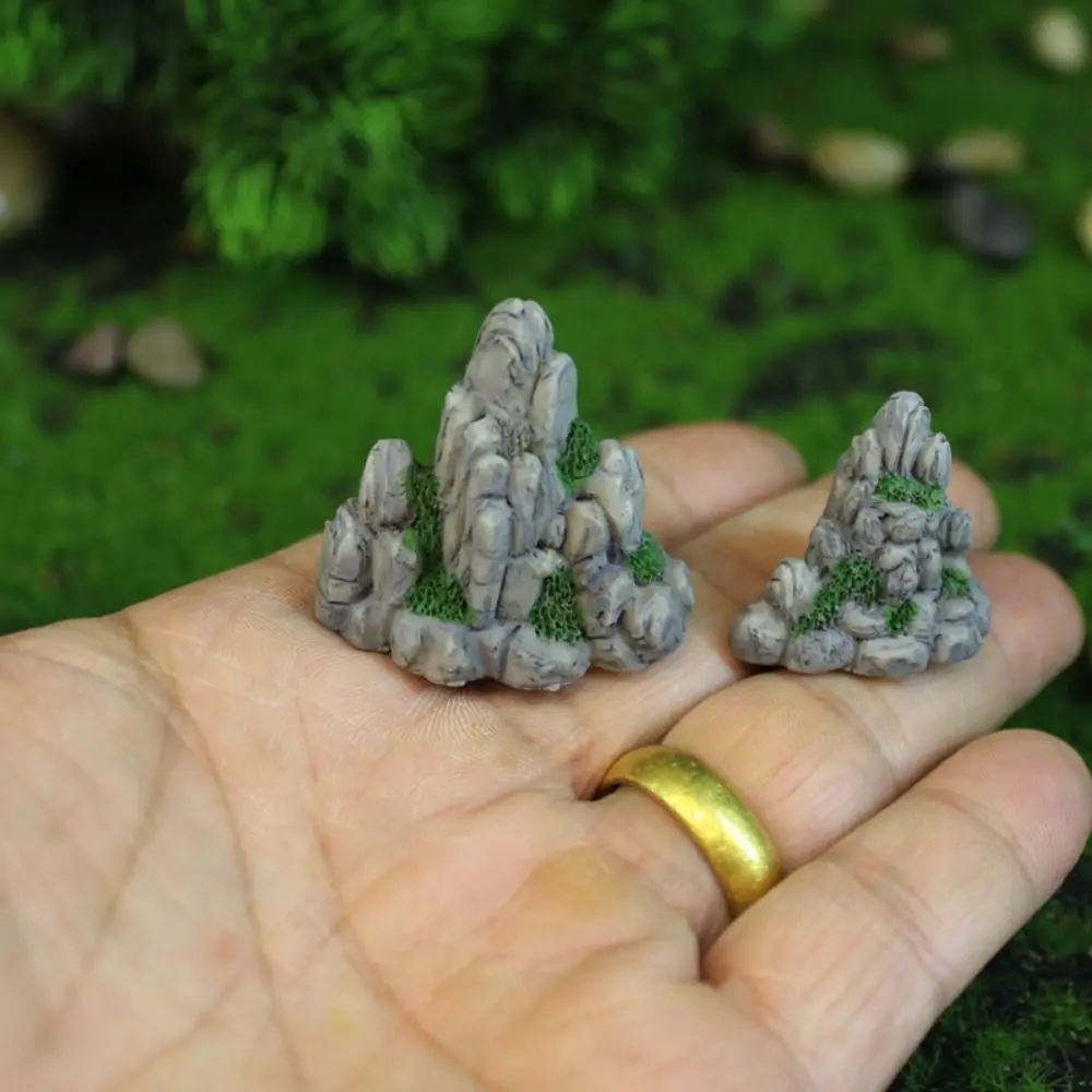 Simulation Miniature Rockery Ornaments DIY Mini Fake Mountain Resin Crafts Realistic Mountain Stone Statue Home Decoration