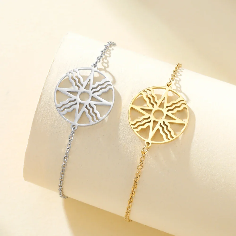 Dawapara Assyrian Star Bracelet Ancient Sumerian Sun Symbol Star of Shamash Charm Stainless Steel  Mesopotamian Jewelry