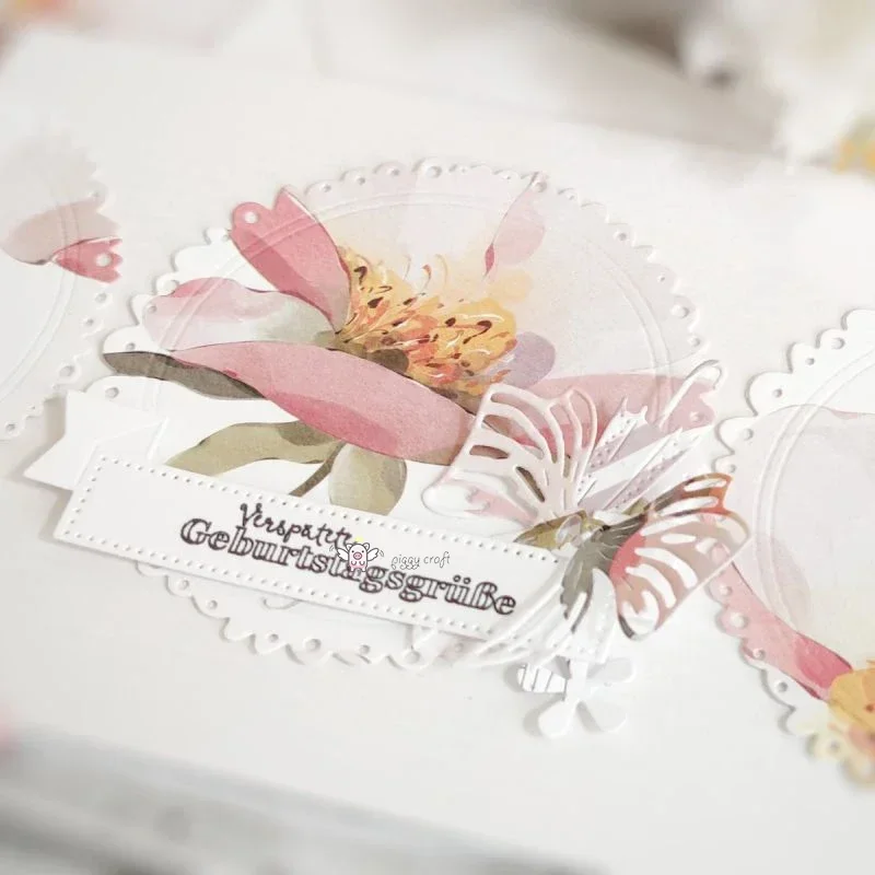 

Piggy Craft metal cutting dies cut die mold Hole wave frame plate Scrapbook paper craft knife mould blade punch stencils dies