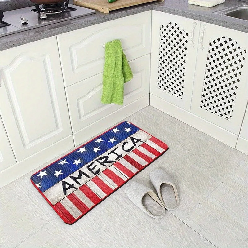 

1PC Welcome to America Kitchen Rug Non-Slip Door Mat Pop design Bathroom Rug Bath Mat Carpet for Home Sink Laundry ecoreeree