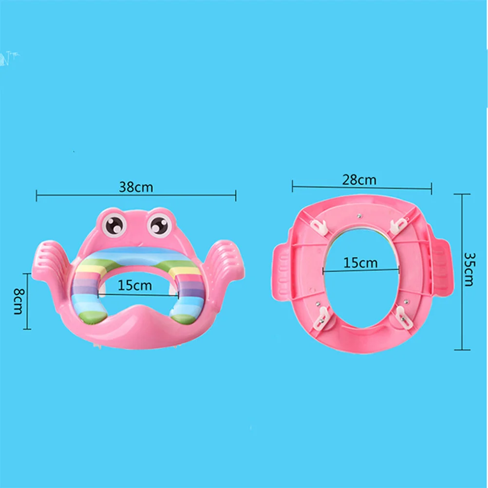

Cute Cartoon Toddler Potty Seat Pink Lightweight Portable Baby Toilet Training Seat Non-Slip Kids Trainer Ring for Home Use