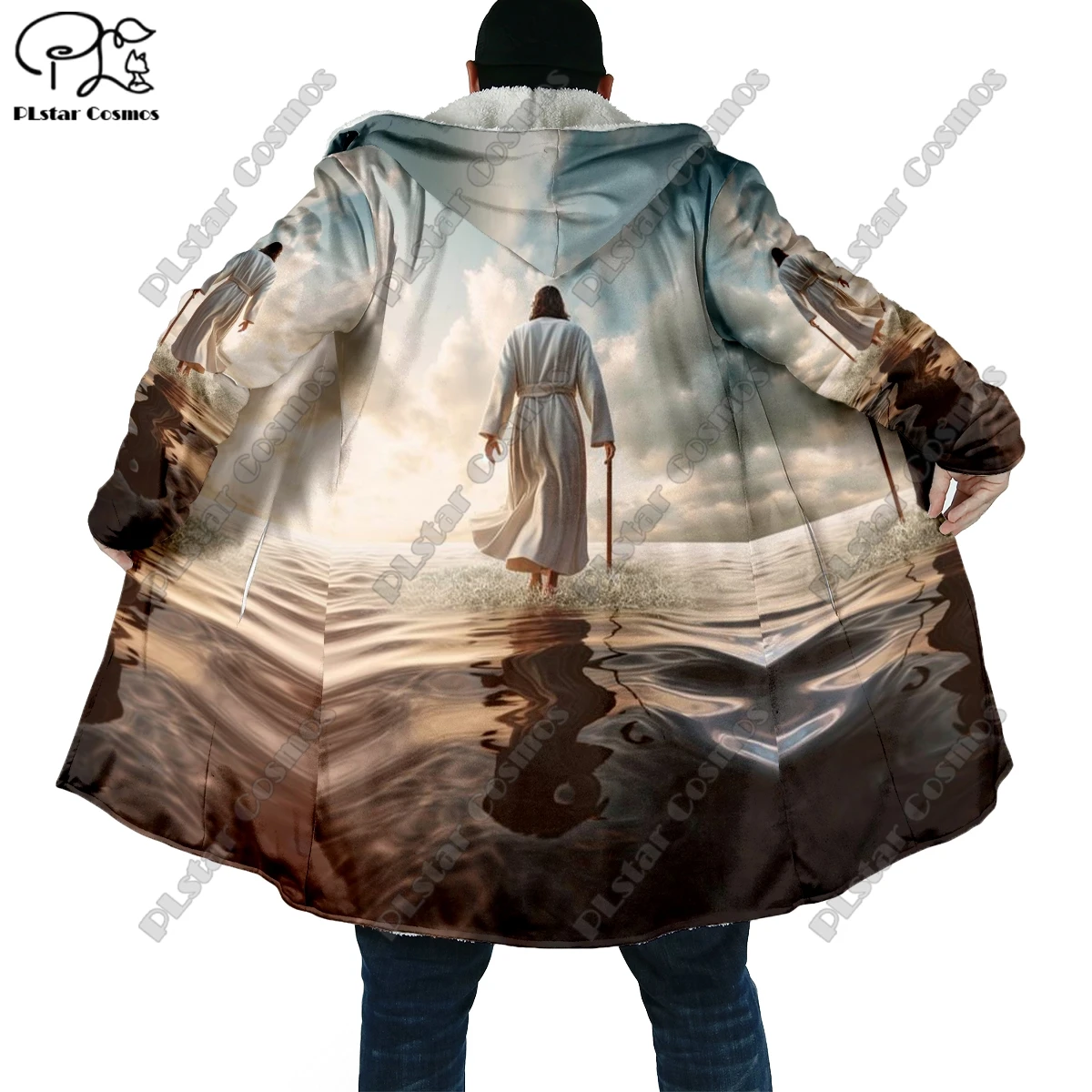 Unisex Halloween Horror Tema Pocket Cape Coat, 3D Jesus Impressão, Unique Streetwear Casual, Últimas, Inverno, recém-chegados, YS-3