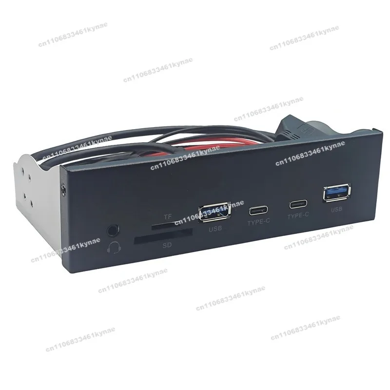 Suitable for USB3.2 GEN1 Optical Drive Position 5.25 Inch Panel HD Audio 19PIN To A Port + TYPE-C + SD/TF Card Holder