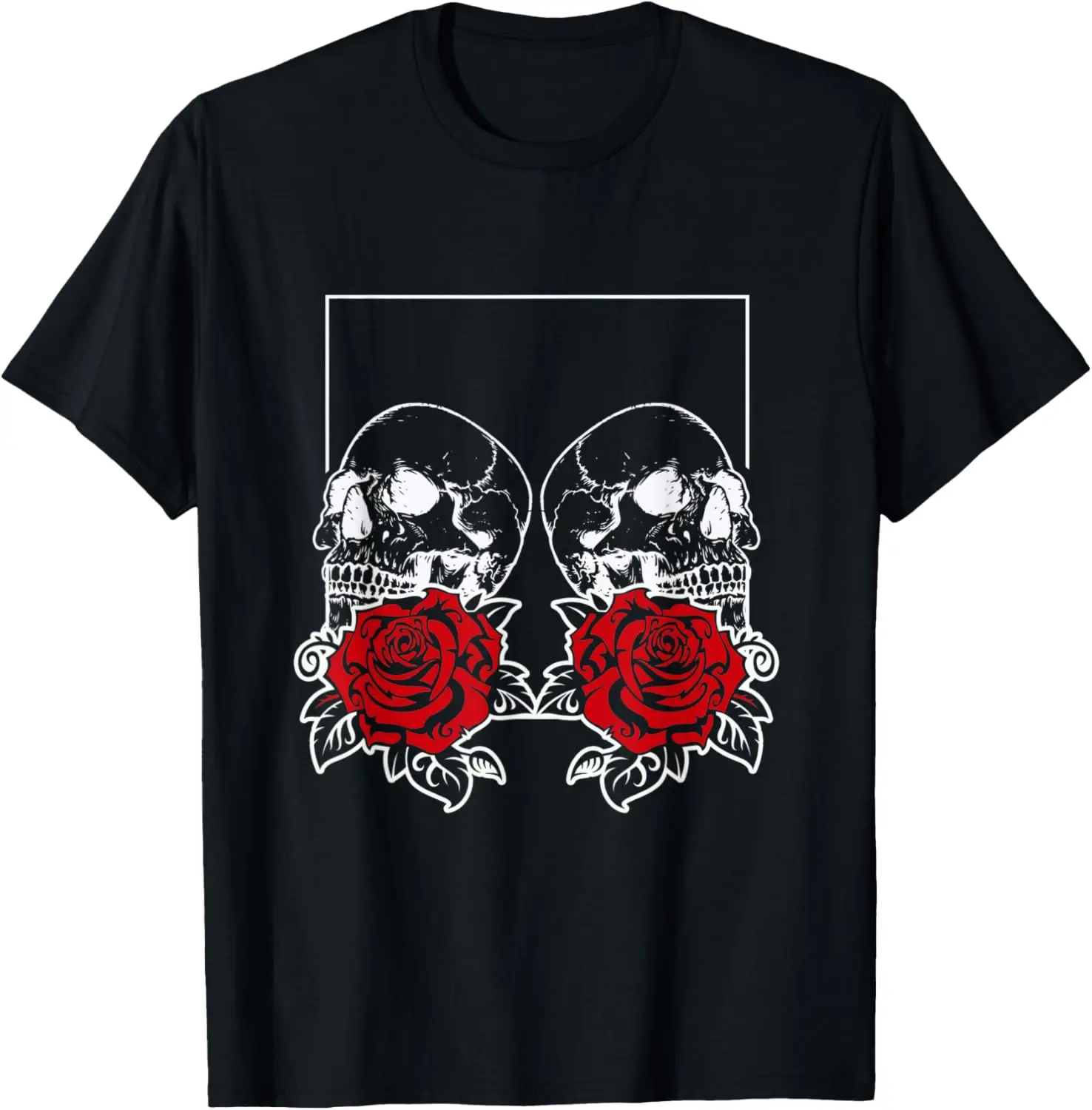 

Roses and Skulls Rose Skull Gift Idea Flower Death T-Shirt