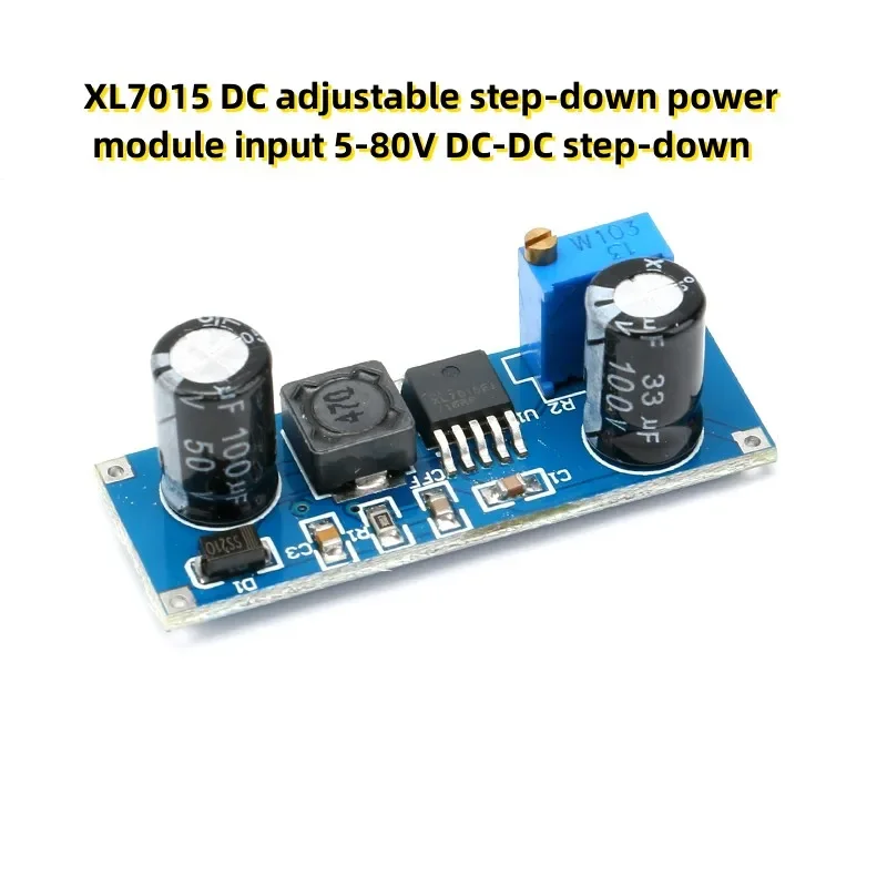 2pcs XL7015 DC adjustable step-down power module input 5-80V DC-DC step-down