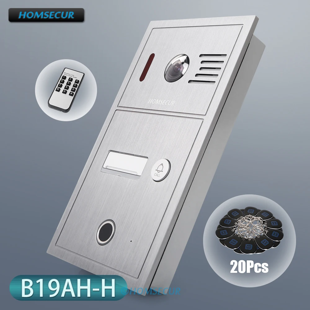 

4 Wire Waterproof Outdoor Doorbell Camera Fingerprint RFID Unlock for HOMSECUR HD 1080P Video Doorphone Intercom System