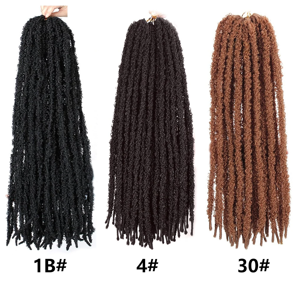Distressed Butterfly Locs gehaakt haar, 7-packs dik Distressed Locs gehaakt haar synthetisch Butterfly Jumbo Loc Pre Looped Ligh