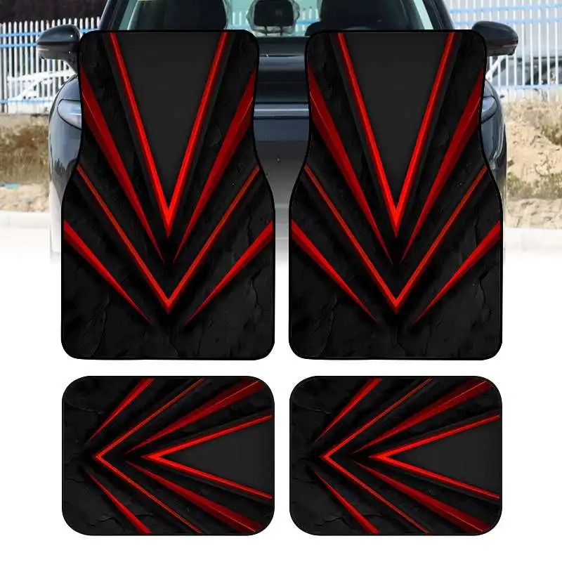 2pcs/4pcs Cool Printed Car Mats - Durable Floor Liners, Safe And Practical, Ideal Gift Choice, Long-Lasting, Suitable For Trucks