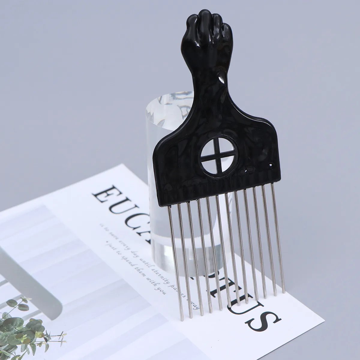 1Pcs Steel Pin Slick Comb Extra Wide Tooth Design Hair Detangler for Tangled Thick Hair Scalp Massage Comfortable Non Scratch
