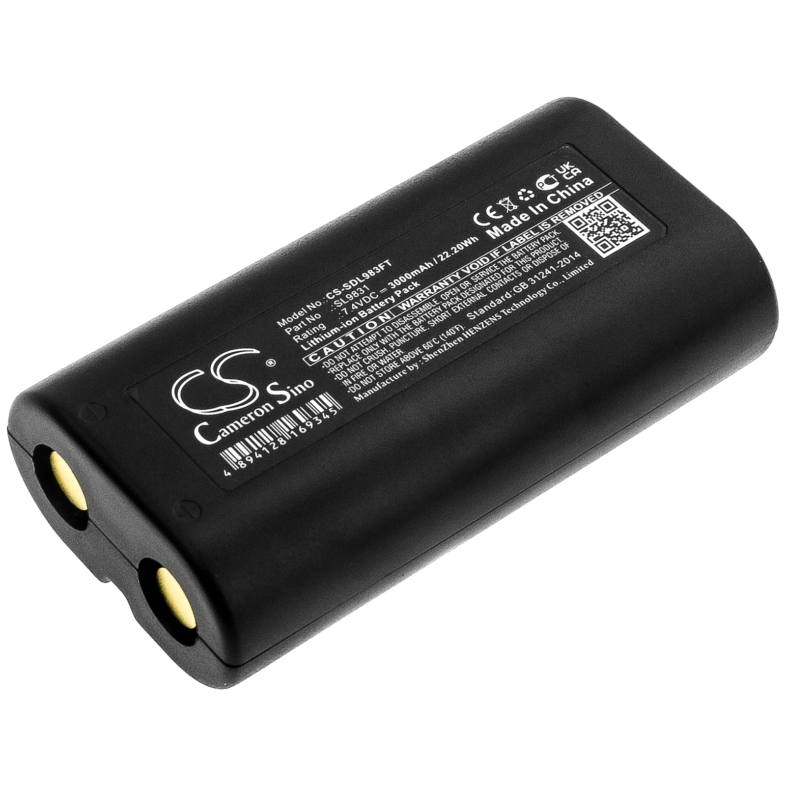 

Li-ion Flashlight Battery for SeaLife, 7.4V, 3000mAh, Compatible Models: Sea Dragon 1200, Sea Dragon 1500, SL983, SL984