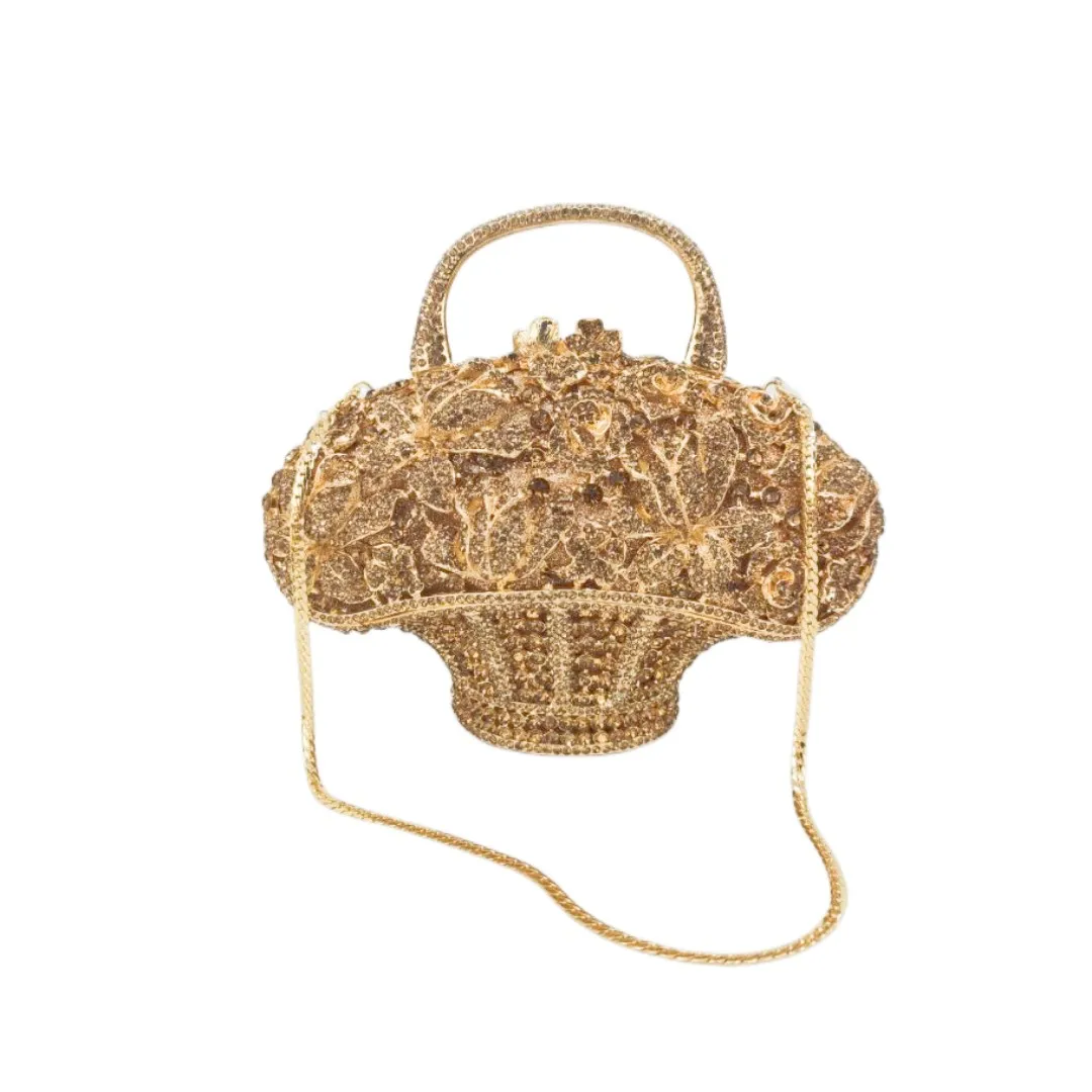 

Pop Luxury Flower Chaliwini Basket Designer Party Purse DIY Customized Women Clutch Bags Ladies Wedding Bridal Clutches