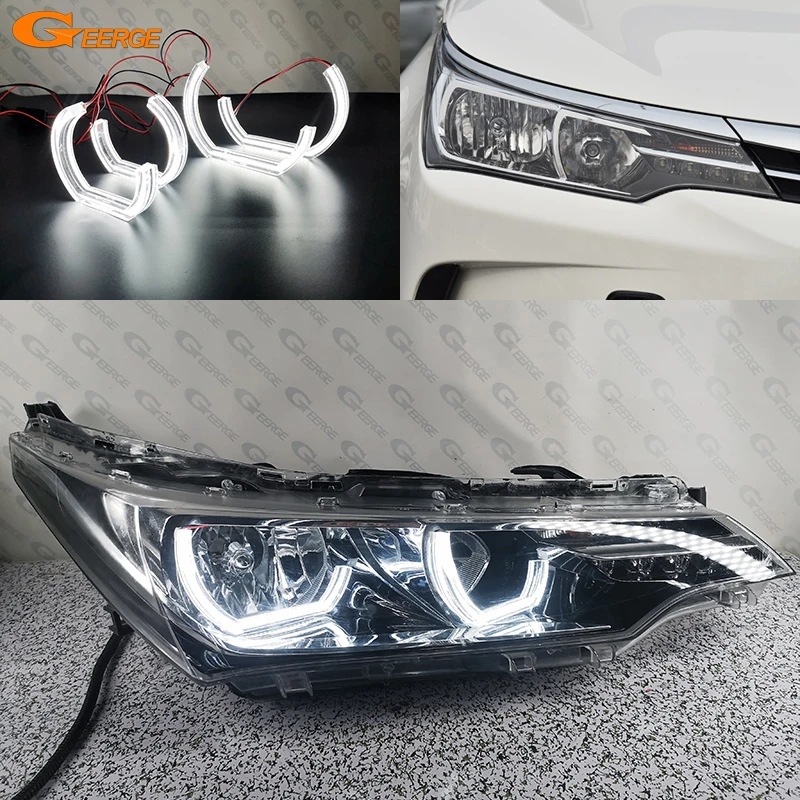 

For Toyota Corolla ALTIS E17 E18 2017 2018 2019 Ultra Bright Crystal DTM M4 Style Led Angel Eyes Kit Halo Rings Day Light