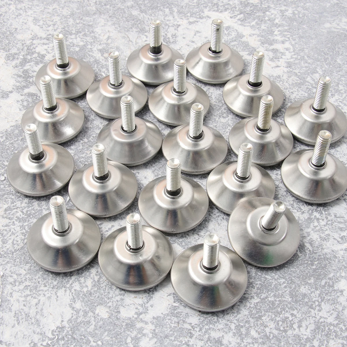 

20pcs Furniture Feet Cups Leveler Slide Leveling Foot Adjustable M8 25mm Thread Desk Chair Plastic Base No Scratches