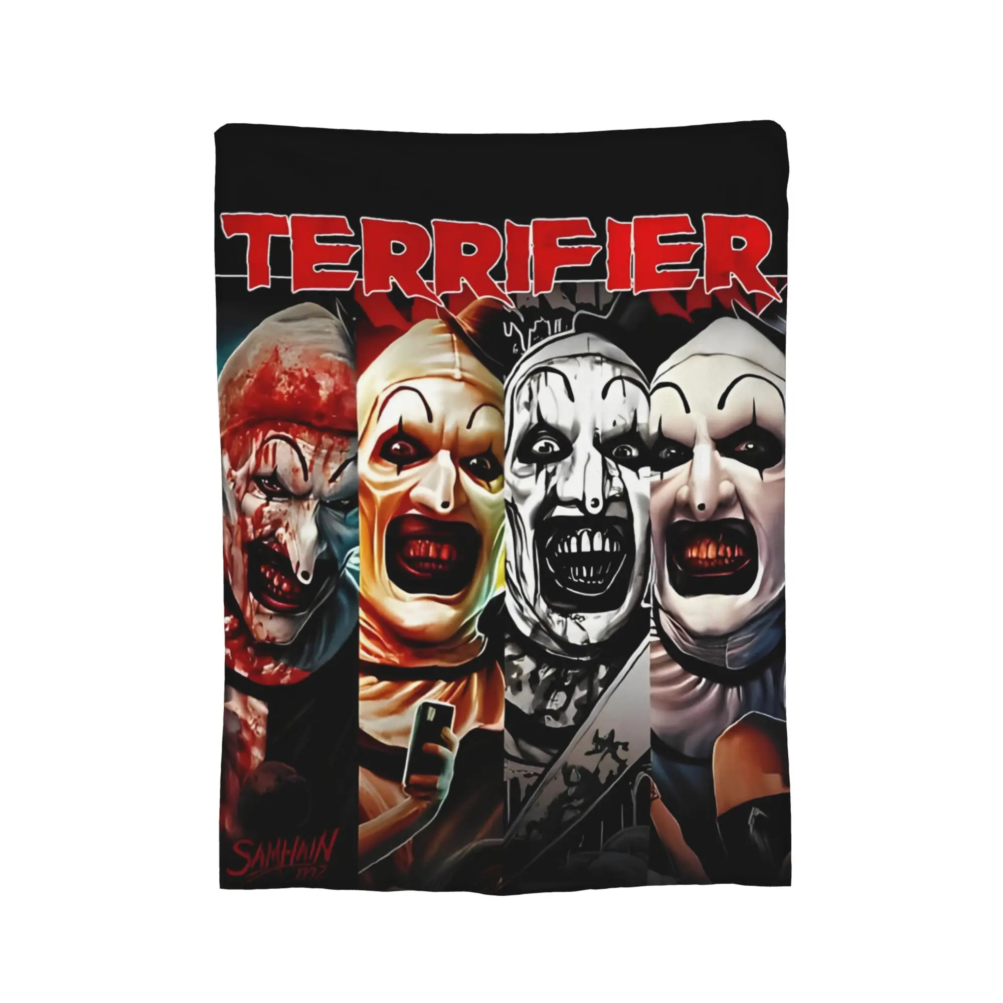 Terrifier Clown Faces Blanket  Flannel Vintage Soft Throw Blanket for Home Decoration