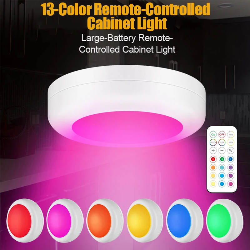 3-6-個-rgbcw-led-アンダーキャビネットライトリモコン充電式ワイヤレス調光可能なナイトランプ-led-ライト家庭用ワードローブライト