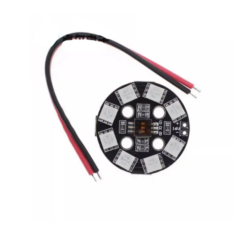 Matek RGB LED X8 16V 7 Color Round Board 5050 for FPV RC Drone Multi Rotor Helicopter Car DIY DIP Switch Light