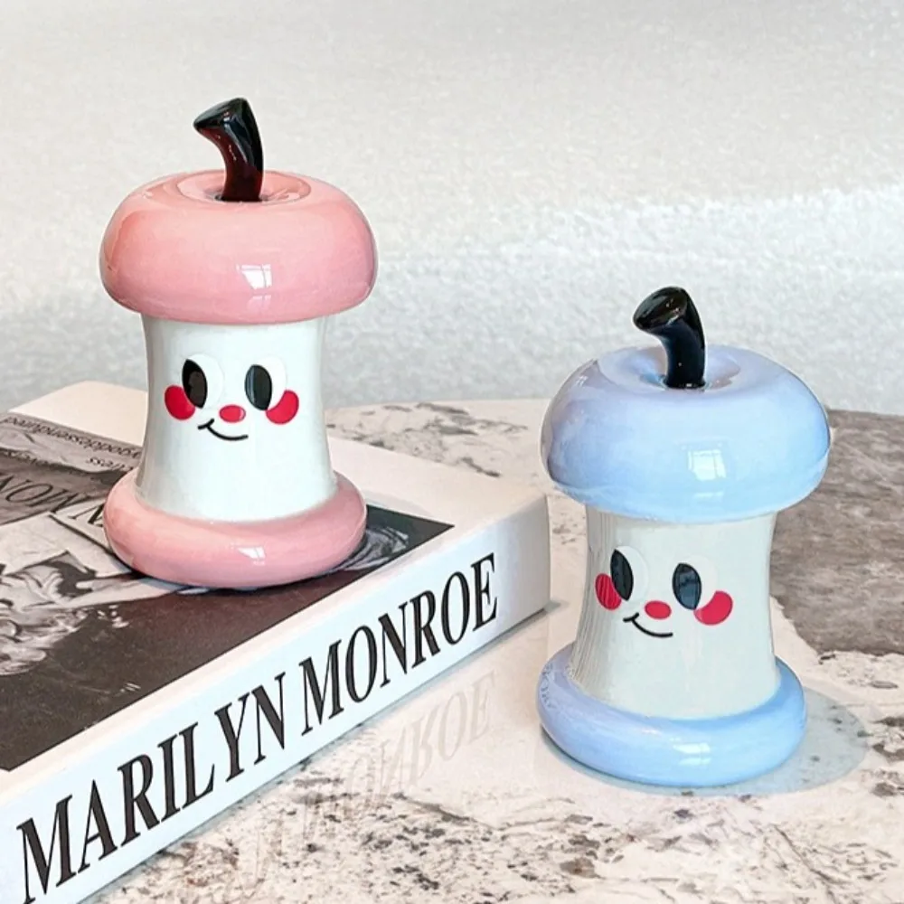 

Ceramic Toothpick Box Light Luxury Elegant Dental Floss Storage Box Mini Cartoon Cotton Swab Tube Living Room Decor