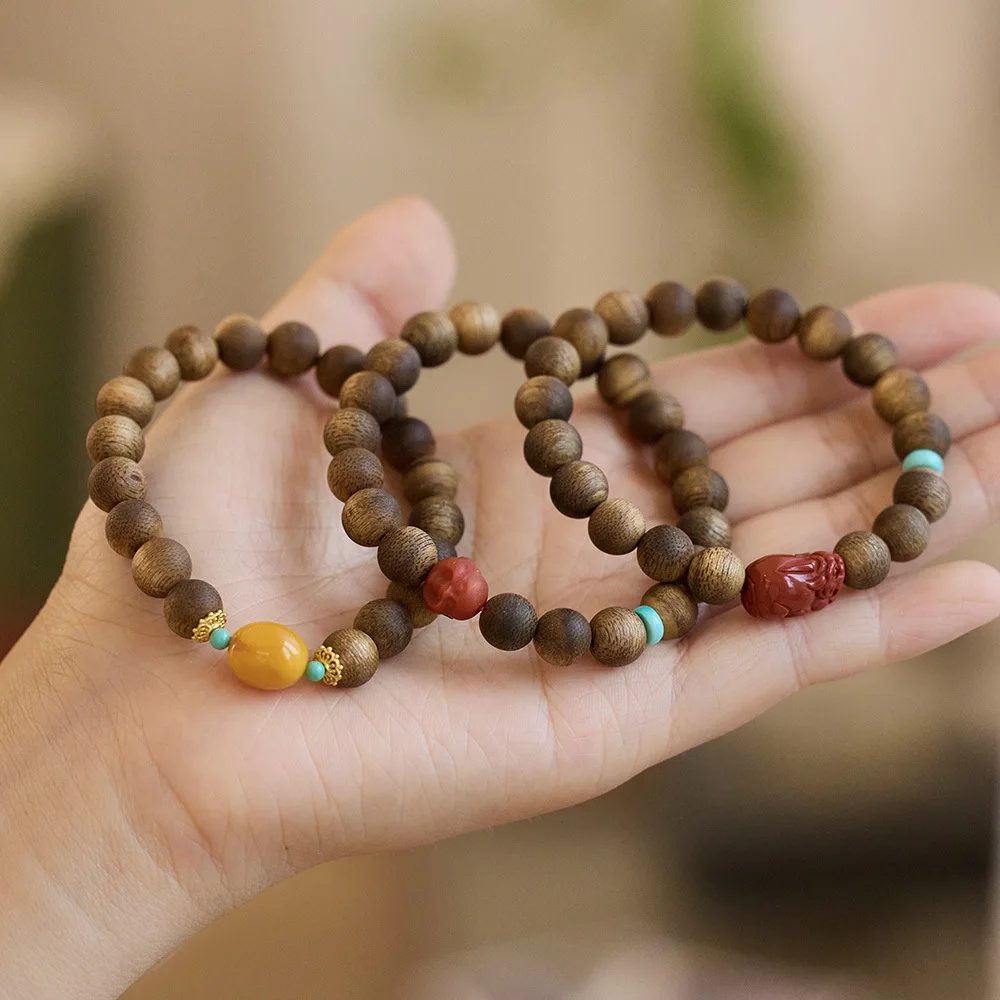 

Хайнань натуральный Цинань южный красный Pixiu Бодхисаттва шахматы браслет из бисера из агара буддийские четки