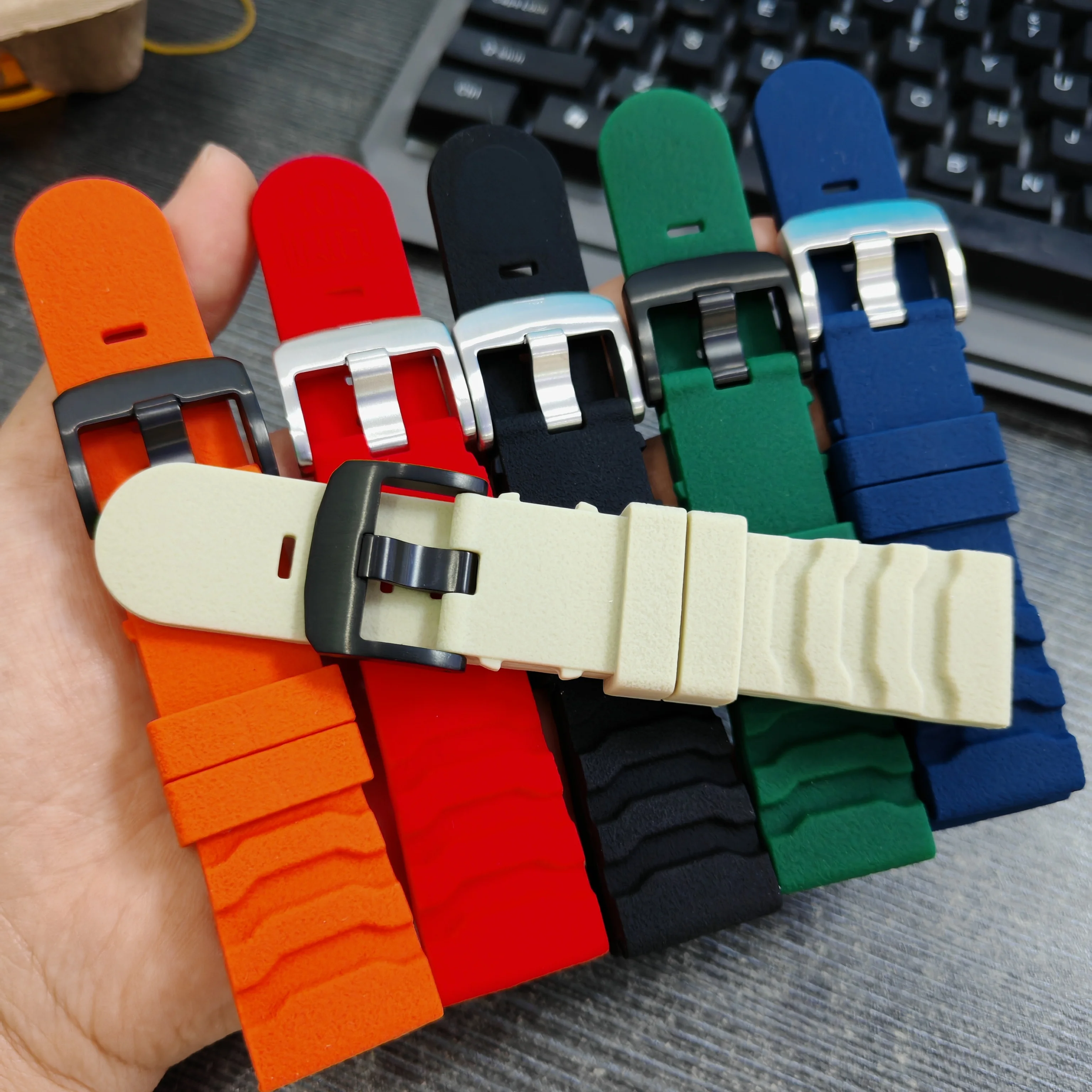 24mm Matte Knobby Texture silicone watchband for luminox 3501 8831 3749 3741 Men diving Sports Bracelet Replace Wristband