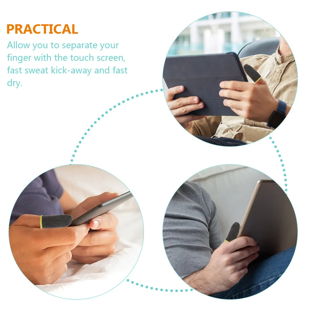 

8Pairs Protective Finger Sleeves Breathable Anti-Slip Screen Covers for Gaming Practical Fingertips Finger Protectors