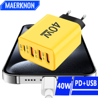 GaN 65W Quick Charge 2 Ports Type C Charger Fast Charging USB C Charger For IPhone 13 14 Pro Samsung S22 Xiaomi 14 GaN Charger