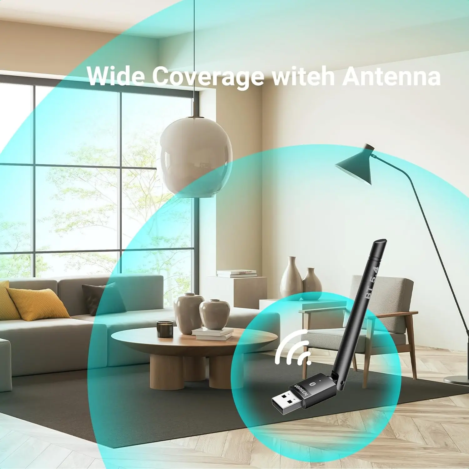 UGREEN 2024 블루투스 5.4 어댑터 PC용 장거리 USB 블루투스 동글 (BR+EDR+BLE) 무선 전송 블루투스 마우스용