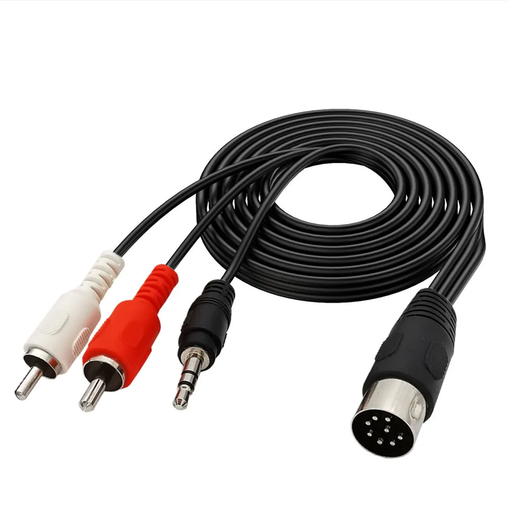 MIDI DIN 8pin 8-Pin DIN To 2RCA Male /3.5mm Audio 8 Pin DIN/RCA  180CM 6FT Cable