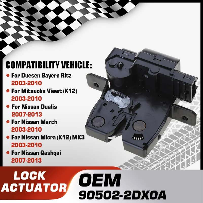 مشغل قفل الباب الخلفي لـ Duesen Bayern Ritz Mitsuoka Viewt Nissan Dualis Nissan March Nissan Micra Nissan Qashqai 90502-2DX0A