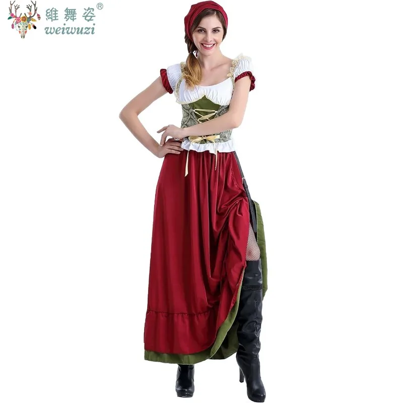 Costume de Cosplay de demoiselle d'honneur d'halloween, robe fantaisie de serveur de Festival de bière, robe de demoiselle d'honneur bavaroise pour adultes, Costume de fête de ferme rurale