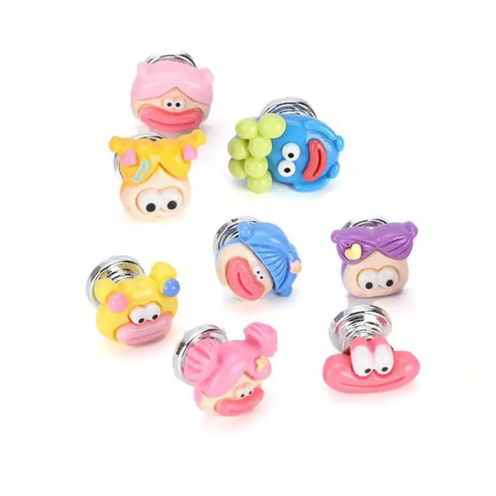 Funny Ugly Doll Toilet Press Water Tank Buttons Push Switch Big Mouth Toilet Button Resin Cute Water Press Flush Button Decor