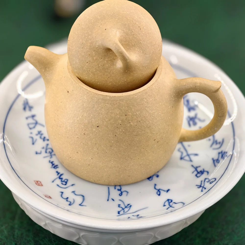 Authentic Yixing Molu Green Clay Qin Quan Teapot Handmade Rare Green Zisha UnboundedVesse 140mL Food-Safe Chinese Teaware Tea