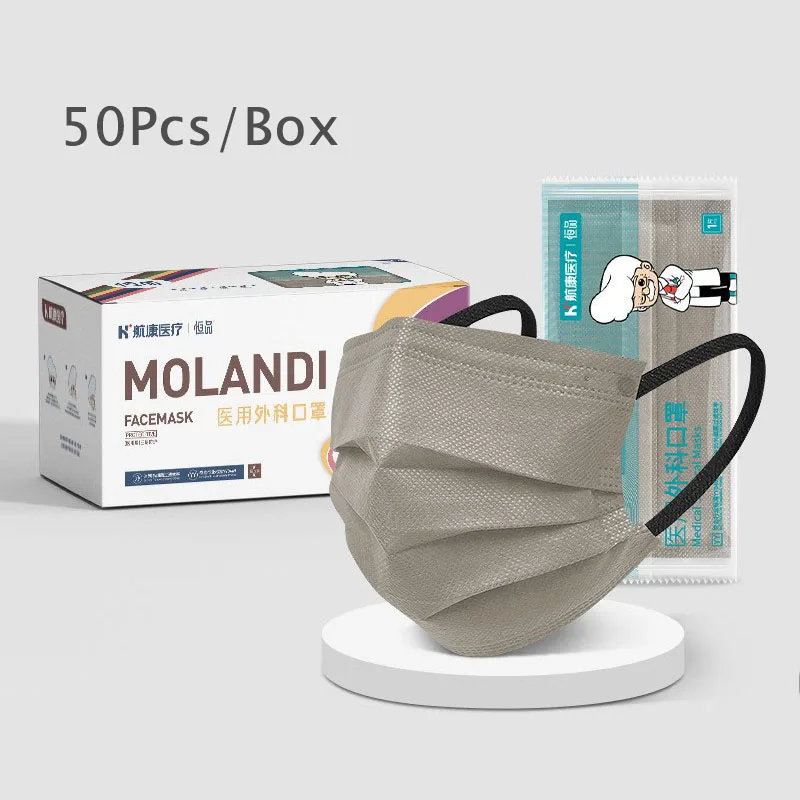 50-200pcs Fashion Disposable Face Mask For Men Women Individually Wrapped 3 Layer Ply Filter mask Colores Protective Mask