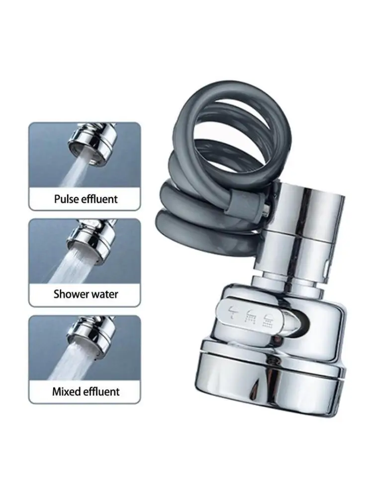 

652F Высокоэффективная насадка для смесителя для кухонной мойки, вращающийся на 360 градусов аэратор с защитой от брызг и для