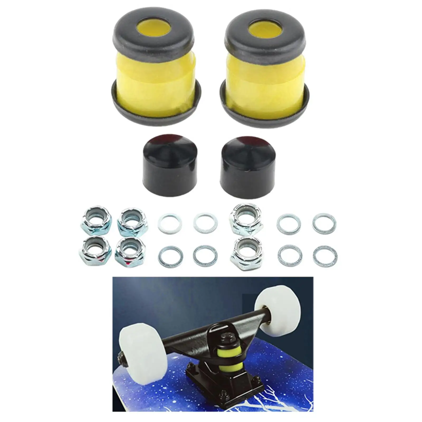 

Комплект амортизирующих прокладок из полиуретана для креплений траков скейтборда, виброгасители для защиты электросамокатов и скейтбордов