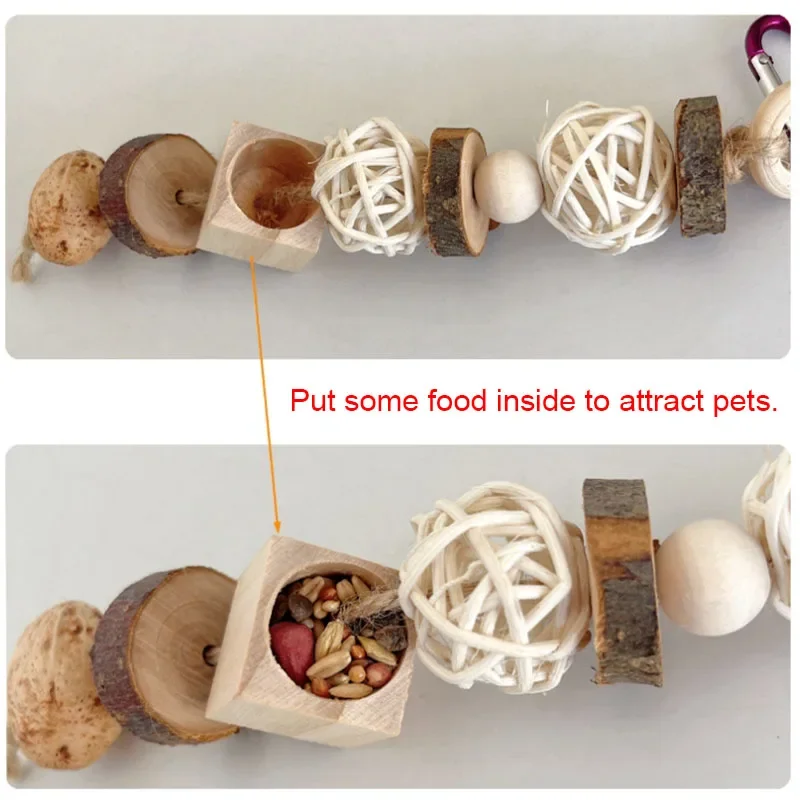 Hamster Toy Hamster Golden Bear Foraging Gnawing Grinding Teeth Wooden Bite String Snack Box Hamster Landscaping Supplies