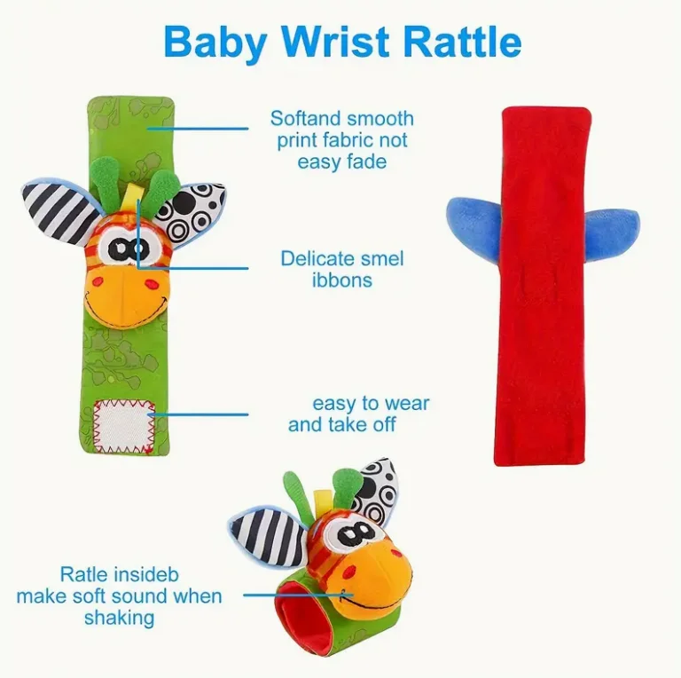 Baby Rattle 0-12 Months, Infant Rattle Socks Toys, Soft Newborn Sensory Toys,Infant Wrist Rattles for Babies Baby Gift