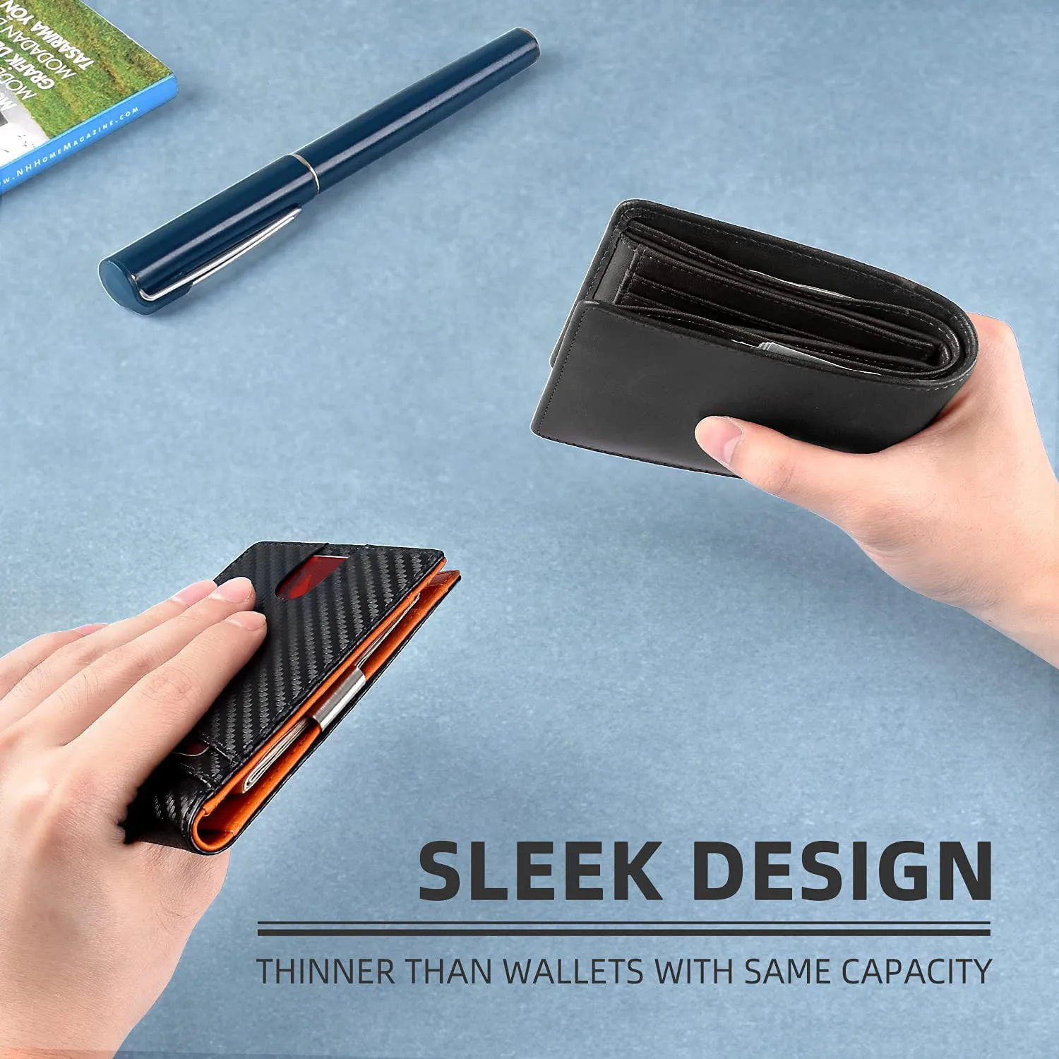 Slim Card Bag Men\'s Wallet 12 Card Slots Anti-Theft RFID Card Holder Card Bag Fathers Gifts