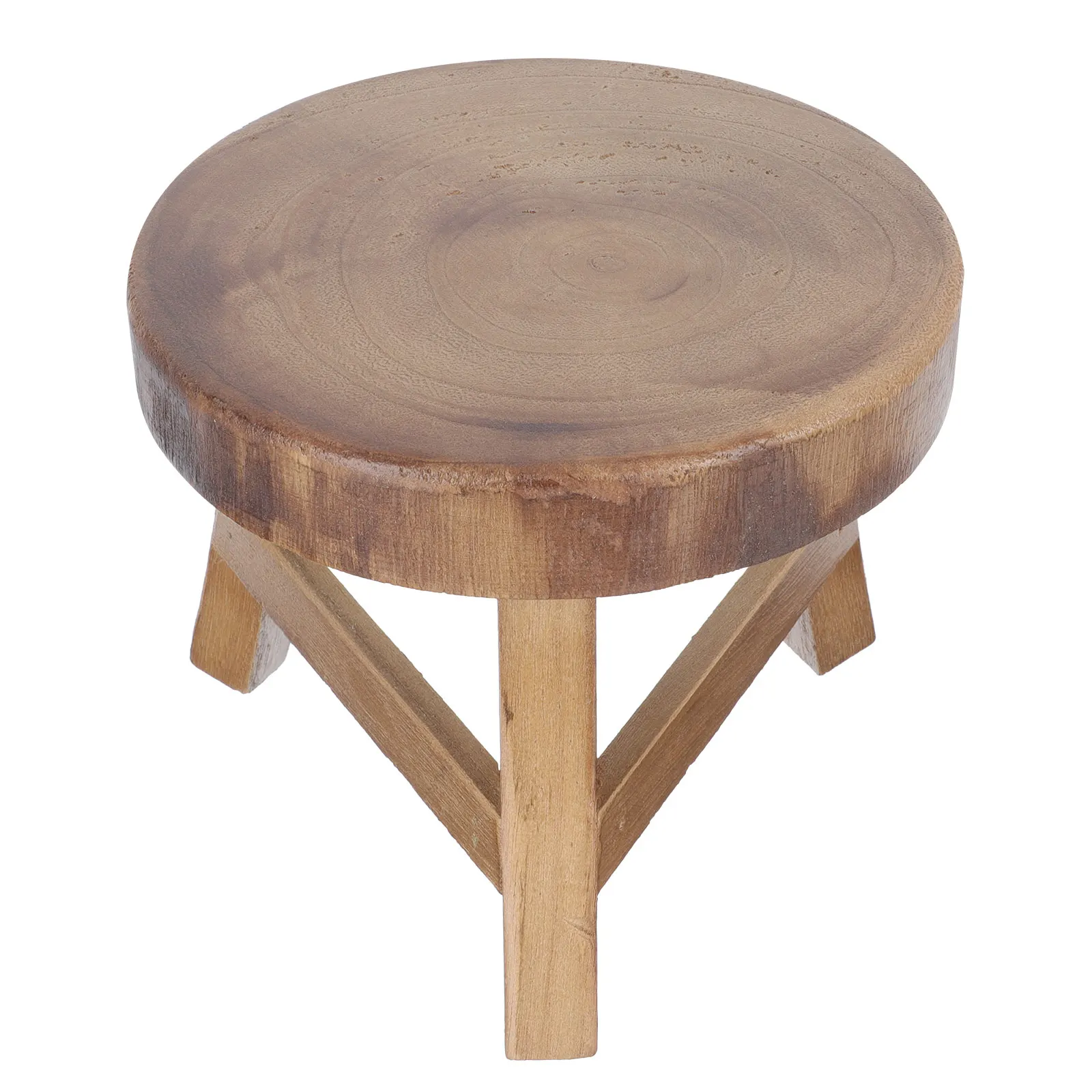 

1pc Solid Round Stool Plant Stand Hydroponic Bonsai Rack Indoor Flower Pot Wood Plant Holder Holder Gardening Home Decor