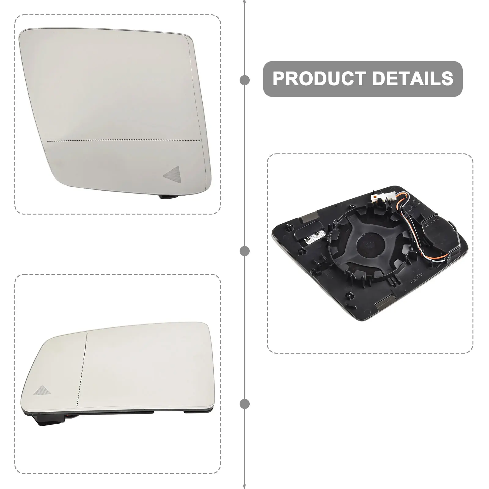 

Clear Visibility Left Driver Side Rearview Mirror Glass WBlind Spot Compatible with For Mercedes W166 ML GLE GL