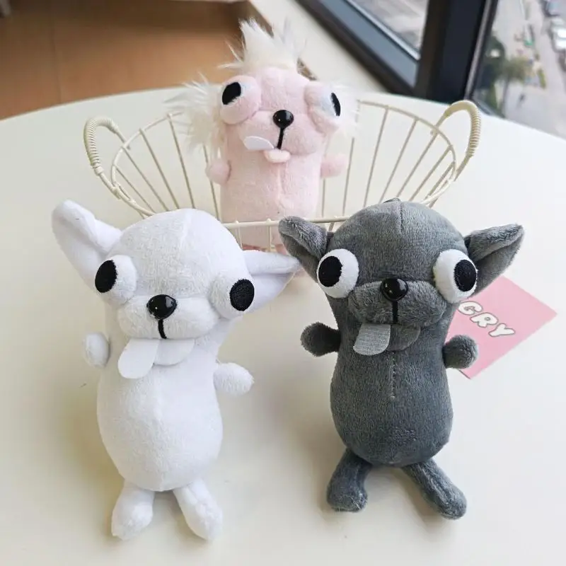 Funny Chihuahua Keychain Pendant Plush Toy Puppy Pet Stuffed Chihuahua Doll Weird Cute Realistic Plush Chihuahua Couple Gift