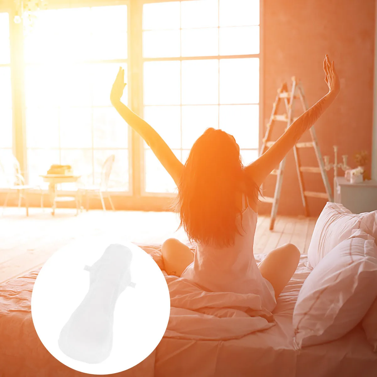 

2pcs Reusable Sanitary Pads Washable Cotton Women Menstrual Towels For Travel Leak Proof Panty Liners With Storage Bag